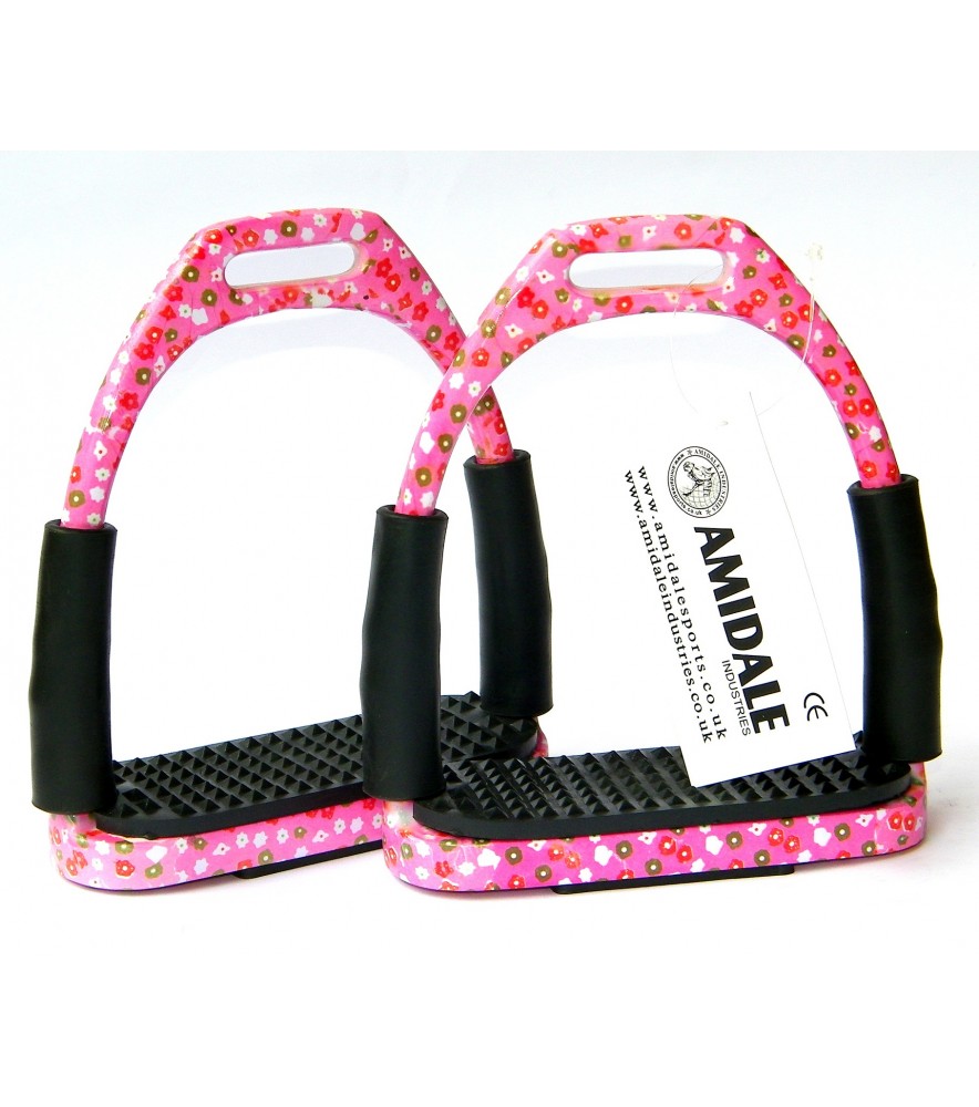 Flexi Stirrups Pink Base Floral